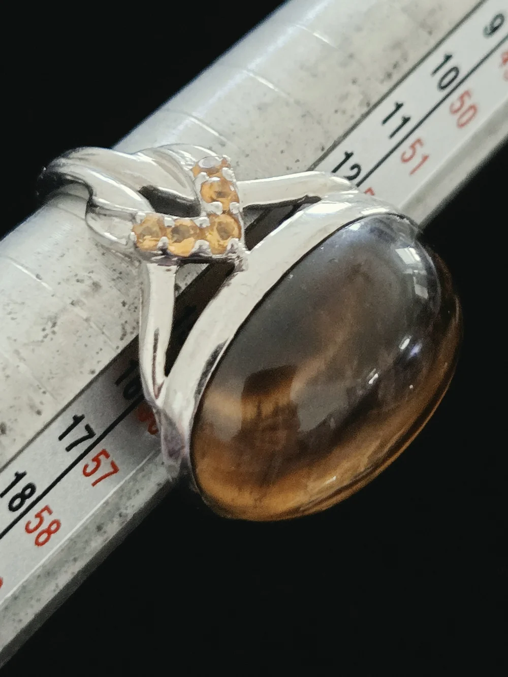 Sterling Silver Tiger's Eye Statement Ring - Brown Gemstone